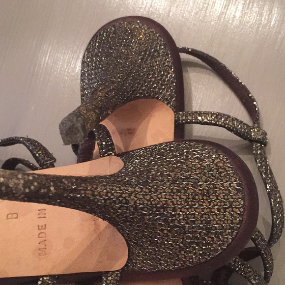 KATE SPADE Sparkle Bronze Slingback Heels Sz 9 B - Picture 8 of 9